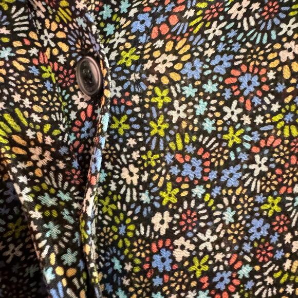 Ted Baker Pinku Retro Flood Printed Ruffle Blouse Colorful Lightweight Sz 1 4 S - Picture 9 of 11